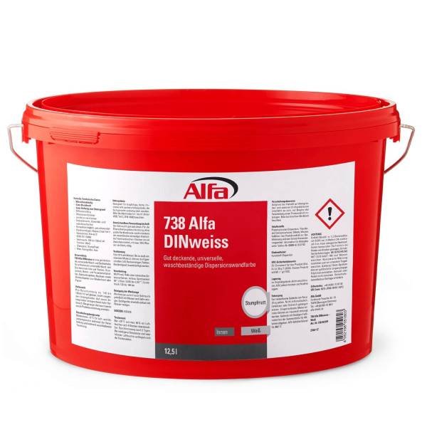 Alfa DINweiss (Dispersionswandfarbe) 12,5 Liter