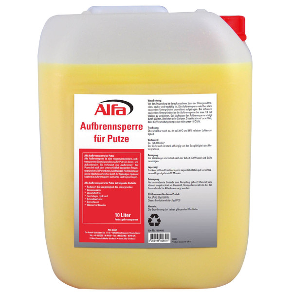 Alfa Aufbrennsperre für Putze